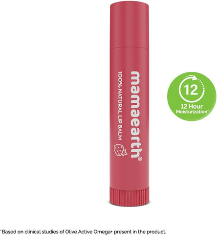 Mamaearth 100% Natural Lip Balm with Vitamin E & Strawberry - 4g - Image 2
