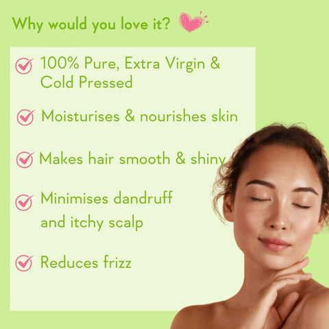 WishCare 100% Pure Unrefined Cold Pressed Hair & Skin Oil with Olive, 200ml - Image 3