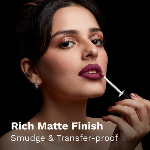 Pilgrim Liquid Matte Lipstick with Hyaluronic Acid & Spanish Squalane - Wine Spill, 3g - Image 4