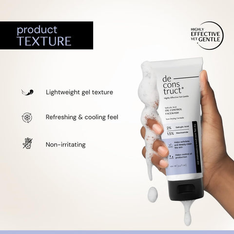 Deconstruct Salicylic Acid Oil Control Face Wash - 100 ml - Image 3