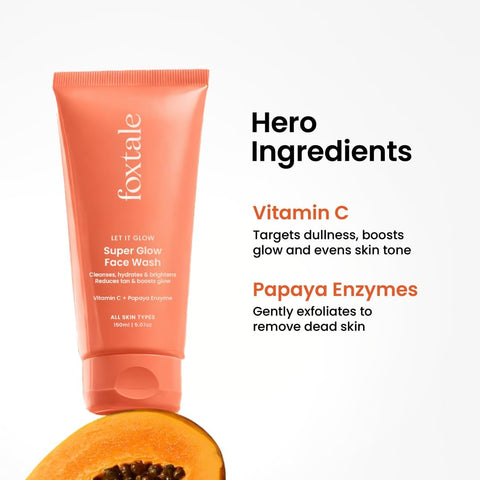 Foxtale Super Glow Face Wash with Vitamin C & Papaya Enzymes - 150ml - Image 2