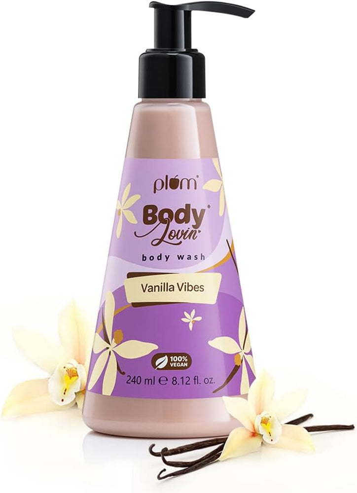Plum BodyLovin' Vanilla Vibes Body Wash - Sulphate & Paraben Free, 240ml