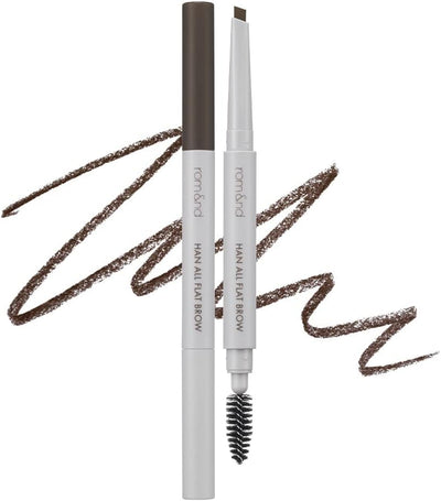 Rom&Nd Han All Flat Brow - Gentle Brown Dual-Sided Pencil, Natural Makeup, Korean Cosmetic