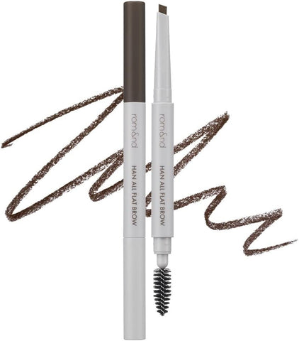 Rom&Nd Han All Flat Brow - Gentle Brown Dual-Sided Pencil, Natural Makeup, Korean Cosmetic
