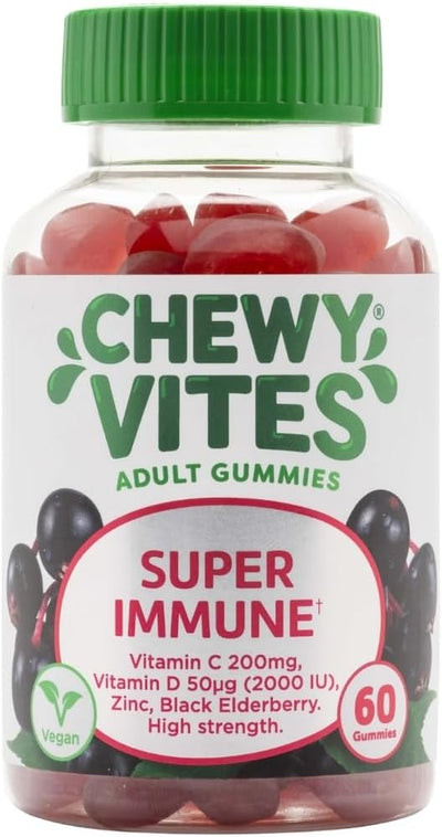 Chewy Vites Adults Super Immune Gummies with Elderberry - Vegan, 60 Pack