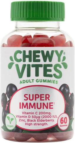 Chewy Vites Adults Super Immune Gummies with Elderberry - Vegan, 60 Pack