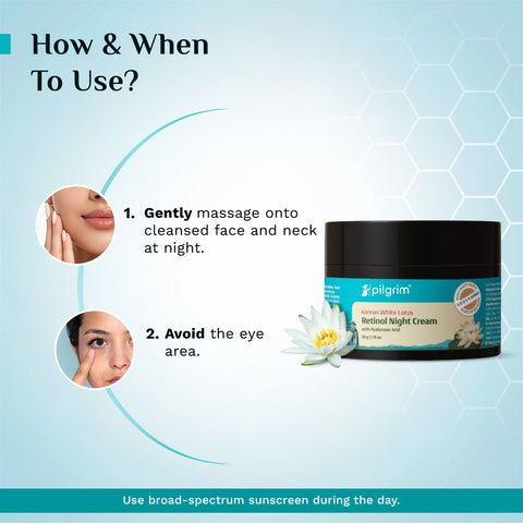 كريم ليلي من PILGRIM ريتينول مع فيتامين C وحمض الهيالورونيك 50 جرام