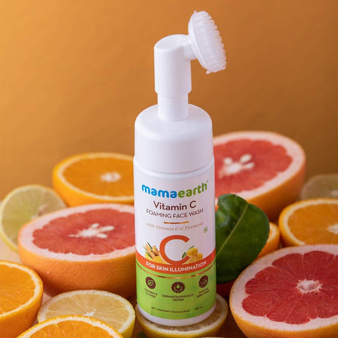 Mamaearth Vitamin C Foaming Face Wash with Silicone Brush - 150ml - Image 3