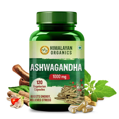 Himalayan Organics Himalayan Shilajit/Shilajeet Resin + Himalayan Organics Vitamin C as Amla Extract 1000mg Zinc 120 Tablets + Himalayan Organics Ashwagandha 1000mg 120 Tablets