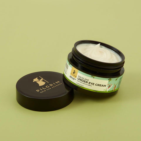 Pilgrim Squalane (Plant derived) Under eye cream for wrinkles & puffy eyes Dark circle remover All skin types 30 gm