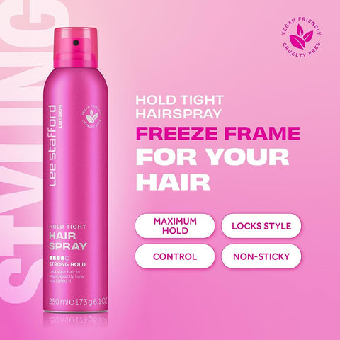 Lee Stafford Hair Spray Strong Hold, No Stiffness - 250ml - Image 4