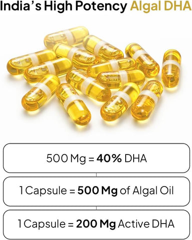 Miduty Veg Omega-3 Capsules - 500mg Algal DHA & EPA, 30 Pack - Image 2