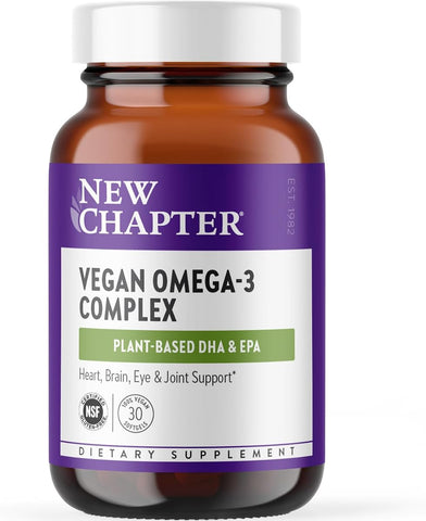 New Chapter Vegan Omega-3 Complex - Algae Oil DHA/EPA/DPA - 30 Softgels