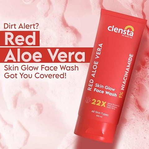 Clensta Red Aloe Vera Skin Glow Face Wash – 100 ml