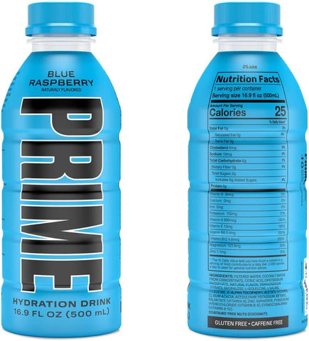 Prime Hydration Sports Drink Lemon Lime, Tropical Punch, Blue Raspberry (15-Pack)