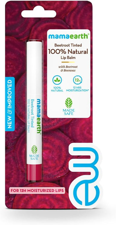 Mamaearth Beetroot Tinted Lip Balm - 100% Natural Pink Tint, 2g