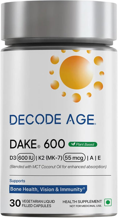 Decodeage DAKE Multivitamin - D3, K2 MK-7, A & E - 30 Capsules