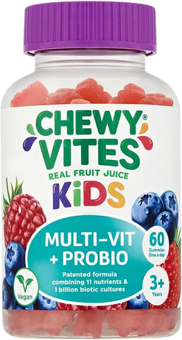 Chewy Vites Kids Multi-Vitamin Probiotics Gummies - 60 Pack