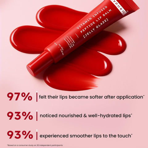 Hyphen Vitamin Infused Peptide Lip Balm Jelly Glaze - Red Tint, 10g - Image 6