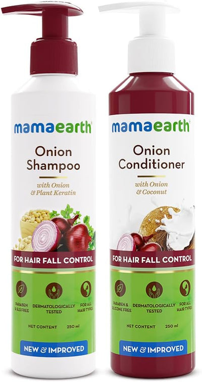 Mamaearth Onion Anti Hairfall Shampoo & Conditioner Combo - 250ml Each