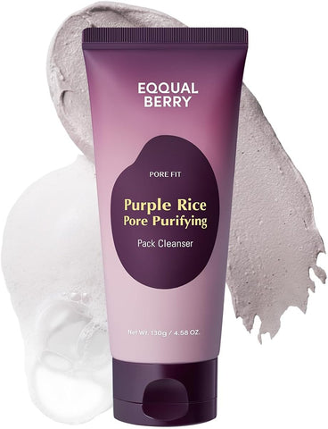 Eqqualberry Purple Rice Pore Purifying Pack Cleanser - Clay and Foam, 130g