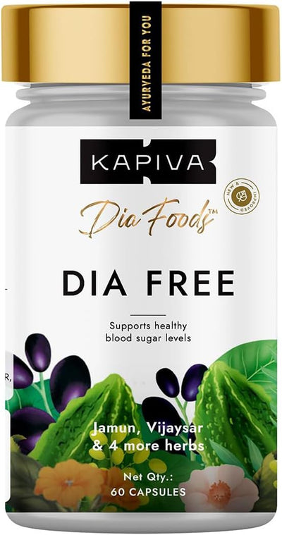 Kapiva Dia Free Condition Support Capsules with Karela & Jamun - 60 Capsules