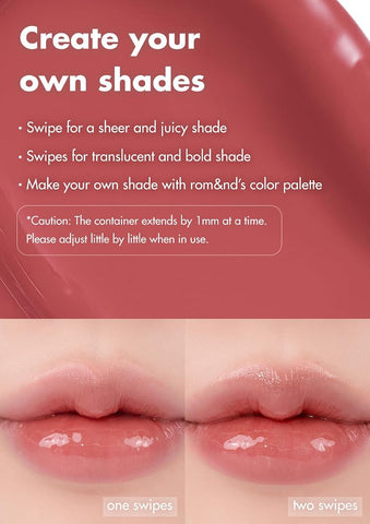 Rom&Nd Dewy & Glassy Tinted Lip Balm 01 Coco Nude - Vegan Formula - Image 5