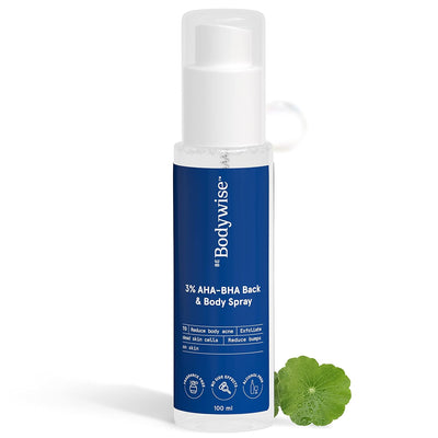 Be Bodywise 3% AHA BHA Back & Body Spray 100ml | For Bacne, Acne Breakouts & Bumps on Shoulders & Back | 2% Salicylic Acid, 1% Glycolic Acid & Cica Extract | Sulphate & Paraben-Free - Default Title