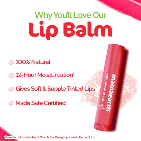 Mamaearth 100% Natural Lip Balm with Vitamin E & Strawberry - 4g - Image 4