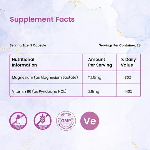 Valeo Magnesium+ with Vitamin B6 Capsules - 56 Count - Image 3