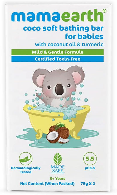 Mamaearth Baby Bathing Bar with Coconut Oil & Turmeric - 75g x 2