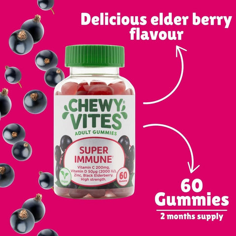 Chewy Vites Adults Super Immune Gummies with Elderberry - Vegan, 60 Pack - Image 5