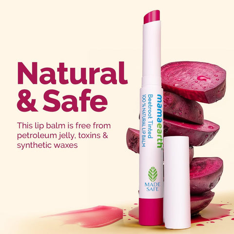 Mamaearth Beetroot Tinted Lip Balm - 100% Natural Pink Tint, 2g - Image 8
