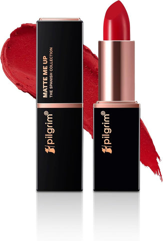 Pilgrim Bullet Lipstick Untamed Red - Matte Finish SPF 30, Squalane-Infused, 4.2g