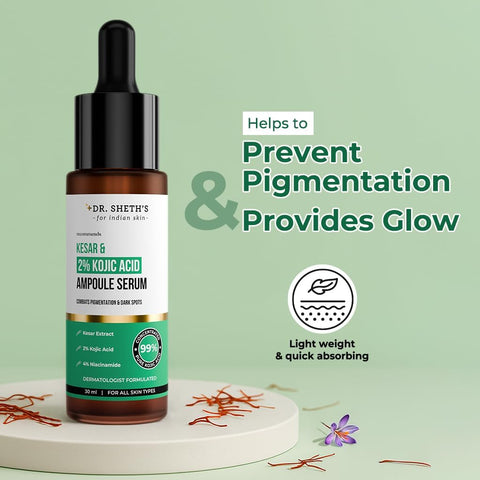 Dr. Sheth's Kesar & Kojic Acid Face Serum - Pigmentation Treatment, 30ml - Image 4