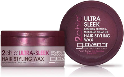 Giovanni 2Chic Ultra-Sleek Hair Styling Wax with Keratin & Argan - 2 Oz