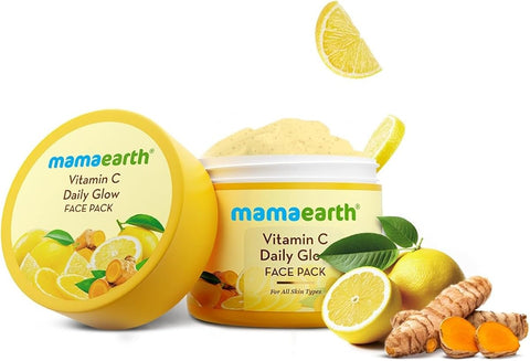 Mamaearth Vitamin C Face Mask - Skin Illumination with Turmeric & Kaolin Clay, 100g