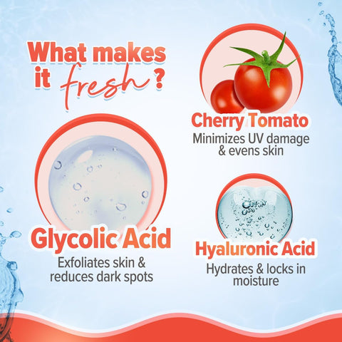 AQUALOGICA Detan+ Smoothie Face Wash with Glycolic Acid & Cherry Tomato - 100ml - Image 4