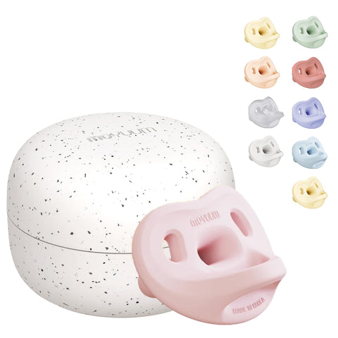 Moyuum All-Silicone Macaron Pacifier with Protective Stage 1 (Up to 3 Months) Case Cotton Pink