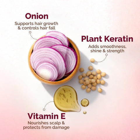 Mamaearth Onion Shampoo with Plant Keratin - Hair Fall Reduction - 650ml - Image 3