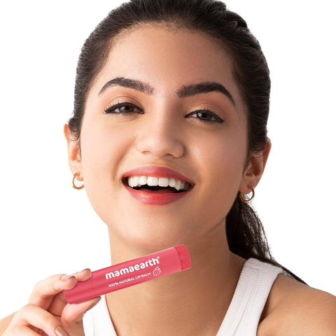 Mamaearth 100% Natural Lip Balm with Vitamin E & Strawberry - 4g - Image 8