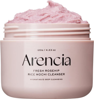 Arencia Fresh Rosehip Brightening Rice Mochi Face Cleanser - Exfoliating & Moisturising - 120g