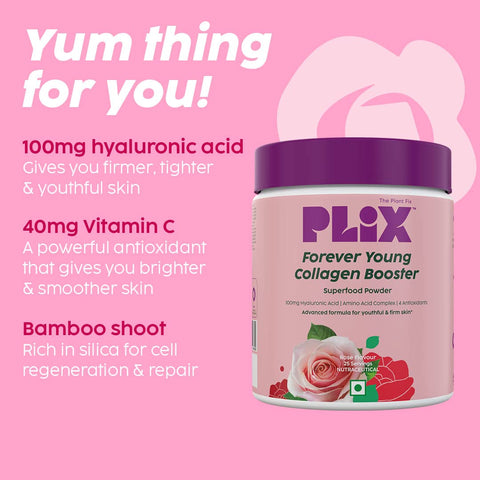 Plix Forever Young Collagen Booster Rose 25 servings