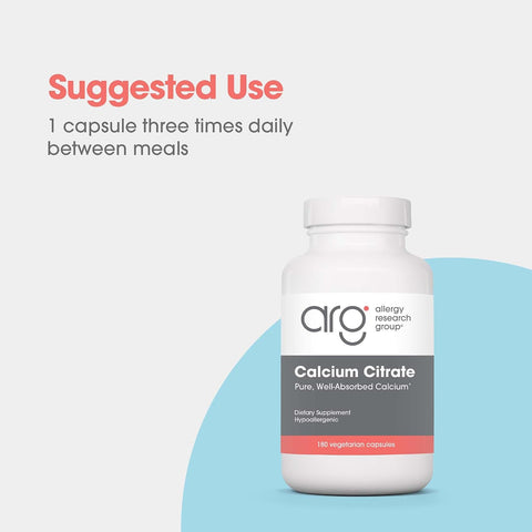 Allergy Research Calcium Citrate - 180 Vegetarian Capsules - Image 3