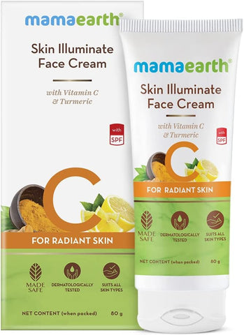 Mamaearth Skin Illuminate Face Cream with Vitamin C & Turmeric - 80g - Image 3