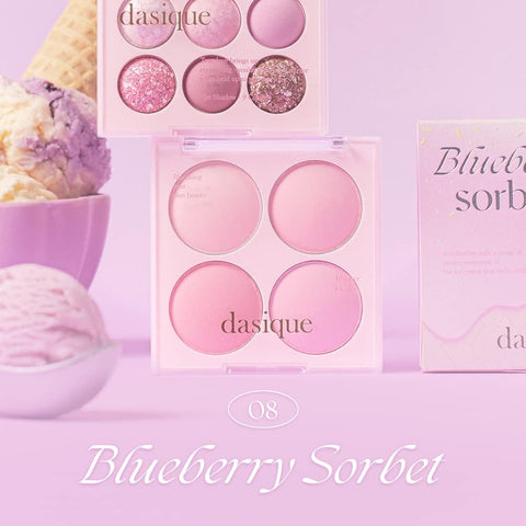 Dasique Blending Mood Cheek Palette - Blueberry Sorbet, Vegan, 4 Shades - Image 2