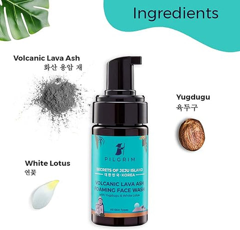 Pilgrim Korean Volcanic Lava Ash Foaming Face Wash