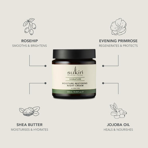 Sukin Moisture Restoring Night Cream - Rosehip & Shea Butter, 120ml - Image 4