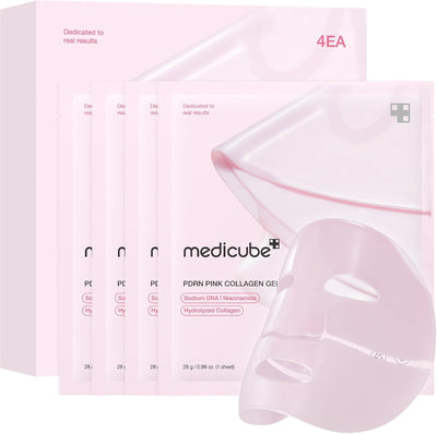 Medicube Salmon DNA PDRN Pink Collagen Gel Mask - Overnight Face Mask, 28g, 4 Pack
