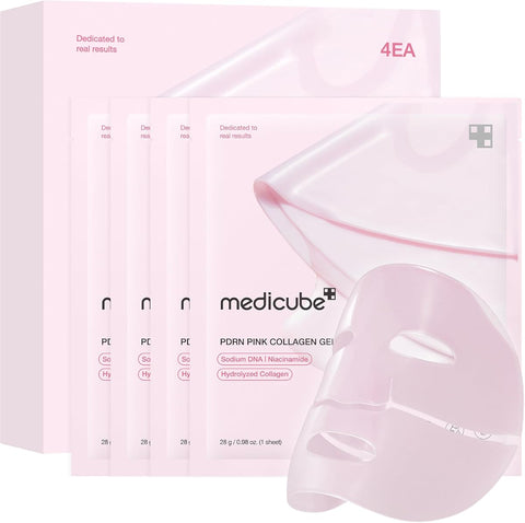 Medicube Salmon DNA PDRN Pink Collagen Gel Mask - Overnight Face Mask, 28g, 4 Pack